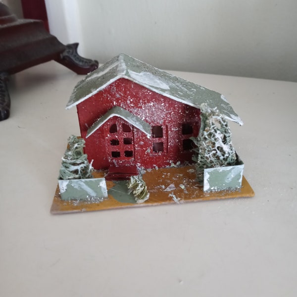 Cardboard Christmas Putz Village House