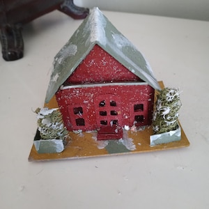 Small Cardboard Christmas Putz House