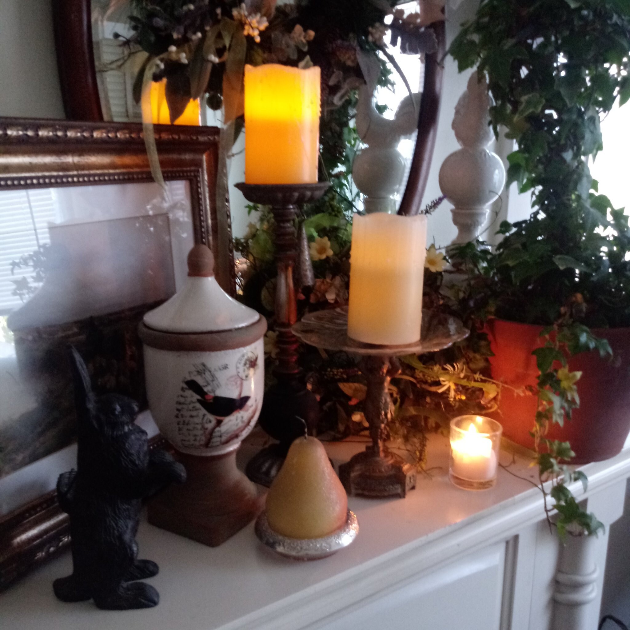 Vintage Wood With Metal Candle Holder With Snuffer Etsy