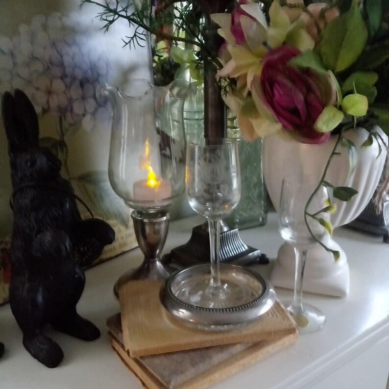 Etched Glass Candle Hurricane Votive Etsy