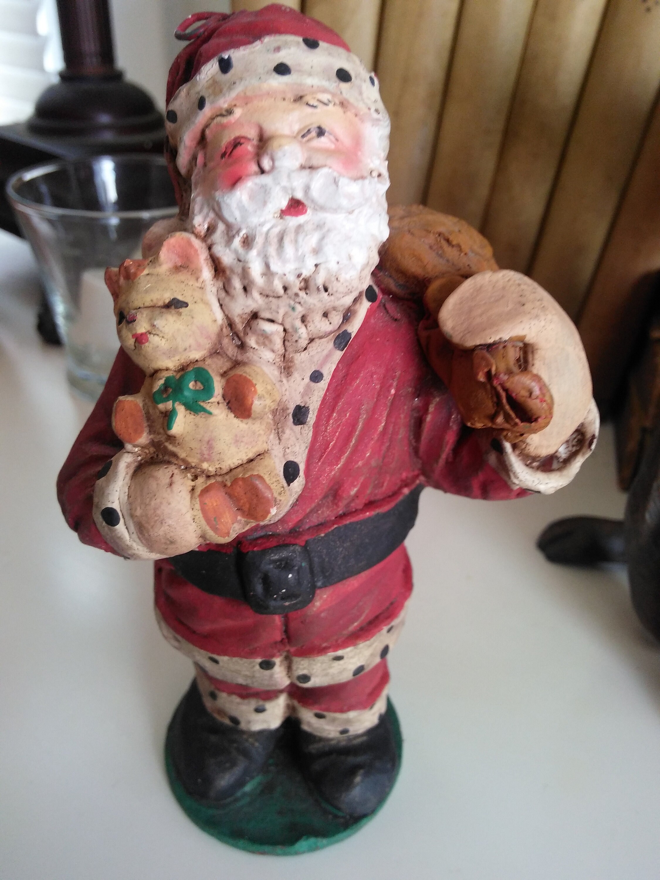 Vintage Paper Mache Santa Ornament for Christmas Etsy