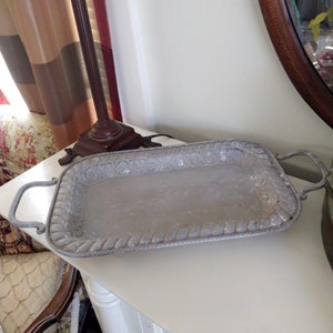 Serving Tray Metal Footed