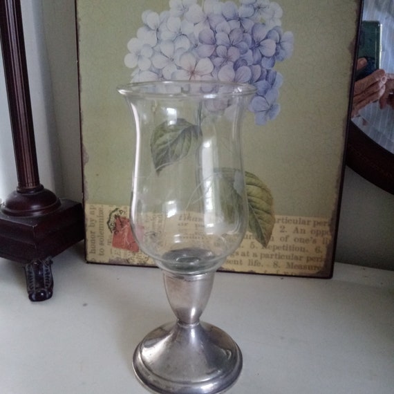 Etched Glass Candle Hurricane Votive Etsy