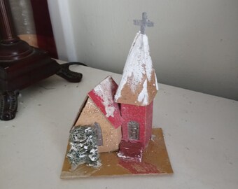 Vintage Putz  House Church by Dolly Toy Company 1930