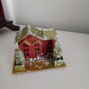 Mini Cardboard Putz Christmas Village House