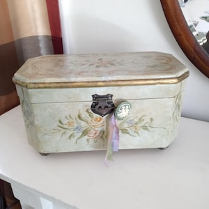 Hand Painted Rectangular Wooden Storage box
