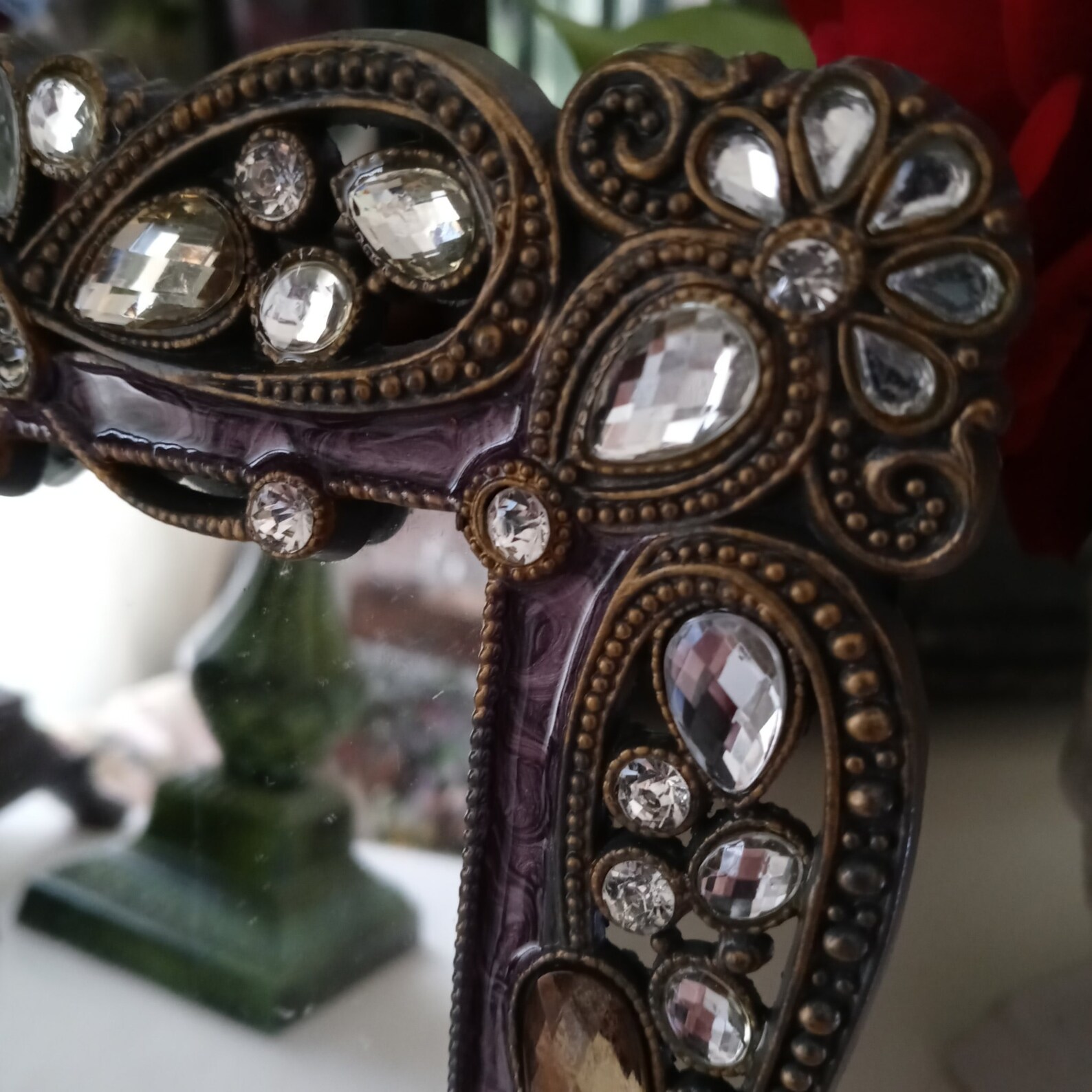 Jeweled Metal Picture Frame Mirror Etsy