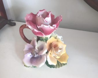 Capodimonte Large Floral Candleholder