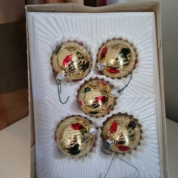 Christmas Glass Ball Hand Painted Ornaments Etsy