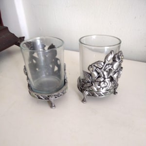 Metal Floral Votive Holders