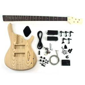 DiY Bass Guitar Kit - SR5 style in solid Ash - Beginner Build Level - EU/UK Next Day Delivery - Instant Build Support