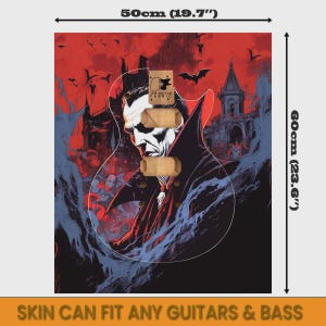 Guitar Skin Wrap |  50x60cm Guitar Skin | Laminated Guitar Cover  | Fits All Electric, Bass Guitar &  Acoustics | Custom Design Available