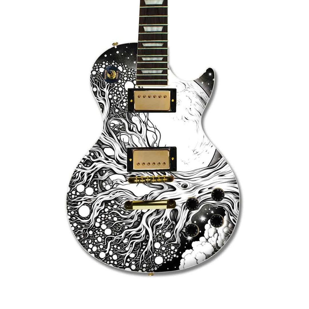 Tree With Moon Guitar Skin Wrap | Laminated Vinyl Cover (50x60cm) - Etsy