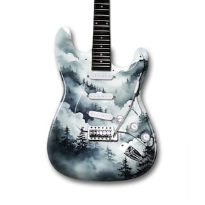 Guitar Skin Wrap | 50x60cm Laminated Guitar Cover | Forest in the Fog Theme | Fits Electric, Acoustic & Bass | Custom Design Available