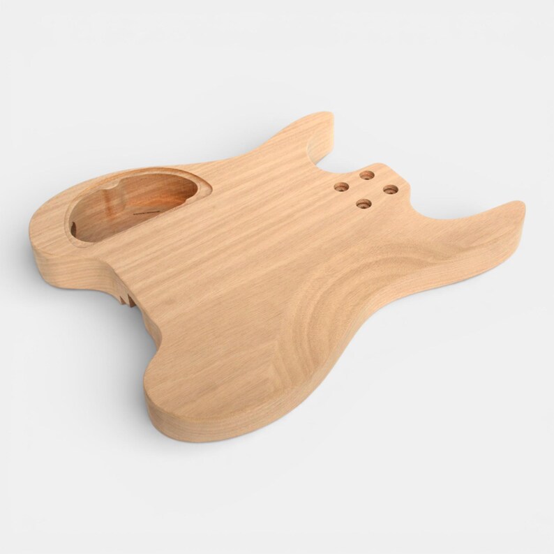 rear side of guitar body for headless guitar kit with pick ups cravity and tremolo cravity pre-dilled by The Guitar Fabrik