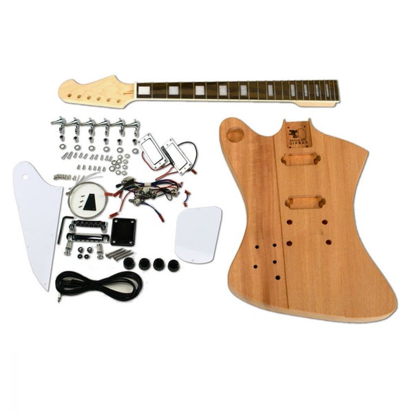 Gitarrenset für Linkshänder - FB-Style Mahagoni Massivholz, kanadisches Ahornholz mit Palisander Griffbrett, Chrom-Set mit weißem Pickguard