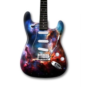 Guitar Skin Wrap | 50x60cm Laminated Guitar Cover | Nebula Theme | Fits Electric, Acoustic & Bass | Custom Design Available