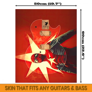 Guitar Skin Wrap |  Film, Series Theme| Laminated Guitar Cover | Fits All Electric, Bass Guitar &  Acoustics | Custom Design Available