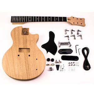 DiY Guitar Kit - L-Single Cut Junior - Mahogany Body, Mahogany Neck - Build Your Guitar - Intermediate Build Level - Instant Build Support