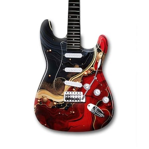 Guitar Skin Wrap | 50x60cm Laminated Guitar Cover | Colored River Theme | Fits Electric, Acoustic & Bass | Custom Design Available