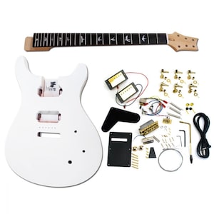 Ready-to-Paint Guitar Kit - PR Style - Mahogany Body, Maple Neck - Build Your Guitar - Beginner Build Level - DiY Gift for Guitarist