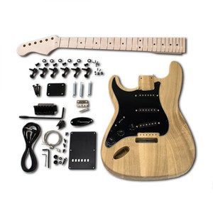 DIY Guitar Kit - Left Handed Guitar Kit - ST style - Build Your Own Guitar - Beginner Build Level - DIY Gift For Guitarist