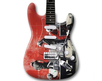 Bansky Art Guitar Skin | Laminated Vinyl Wrap, DIY Custom Fit