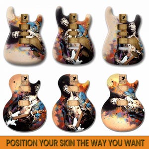 Guitar Skin |  Music Theme Guitar Wrap | Laminated Guitar Cover  | Fits All Electric, Bass Guitar &  Acoustics | Custom Design Available