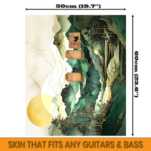 Guitar Skin Wrap | Nature theme Guitar Skin | Glossy Laminated Cover  | Fit All Electric, Bass Guitar &  Acoustics | Custom Design Available