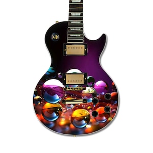 Guitar Skin Wrap | 50x60cm Laminated Guitar Cover | Water Drop Theme | Fits Electric, Acoustic & Bass | Custom Design Available