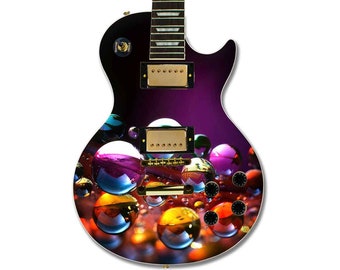 Guitar Skin Wrap | 50x60cm Laminated Guitar Cover | Water Drop Theme | Fits Electric, Acoustic & Bass | Custom Design Available
