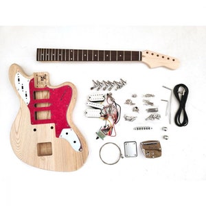 DIY Guitar Kit - Jazz Cobain Style - Ash Body, Maple Neck - Build Your Guitar - Beginner Build Level - DiY Gift for Guitarist
