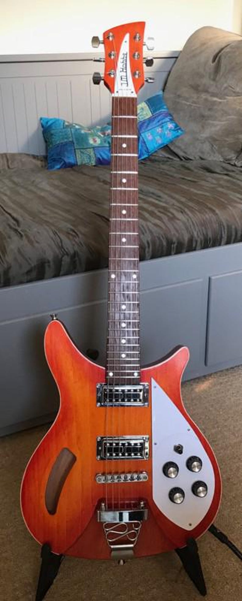 DIY Electric Guitar Kit – PR Tremolo: Mahogany Body with Spalted Maple Top, Maple Neck with Ebony Fretboard image 3