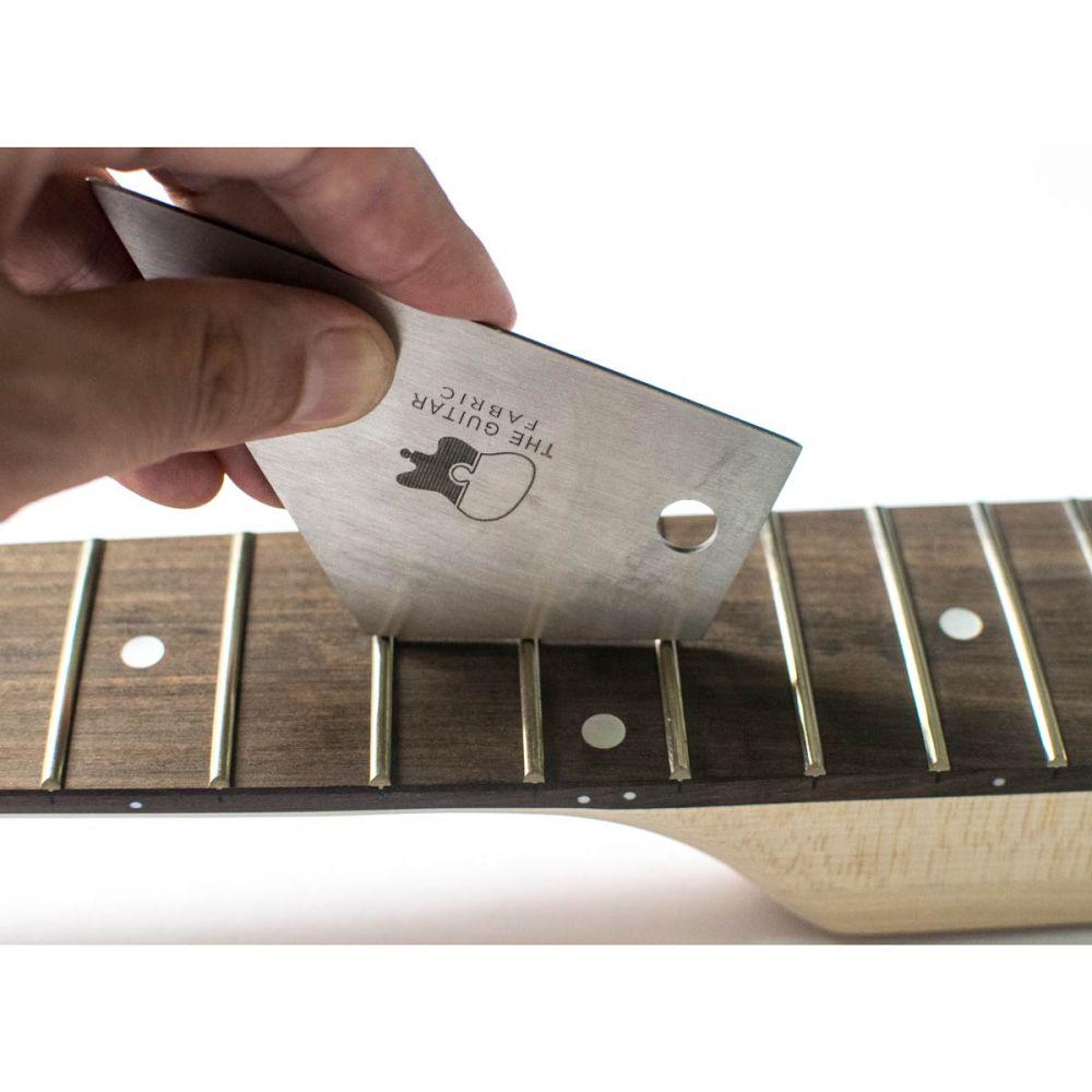 DRELD Gitarrenbauer-Werkzeug-Set – Gekerbte Gerade Kante, Bundwippe, Saitenhöhenmesser (Edelstahl)