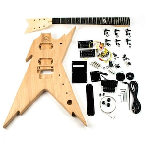 DiY Guitar Kit - Dean RB - Solid Mahogany Body, Maple Neck with Ebony Fretboard- Beginner Build Level - UK Next Day/ Fast Worldwide Shipping