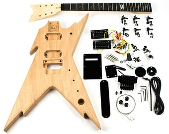 DiY Guitar Kit - Dean RB - Solid Mahogany Body, Maple Neck with Ebony Fretboard- Beginner Build Level - UK Next Day/ Fast Worldwide Shipping