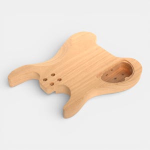 rear side of guitar body for headless guitar kit with pick ups cravity and tremolo cravity pre-dilled by The Guitar Fabrik