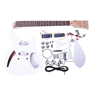 Ready-to-Paint DiY Guitar Kit - RK Style - Mahogany Body, Maple Neck - Intermediate Build Level - Guitar Build Support