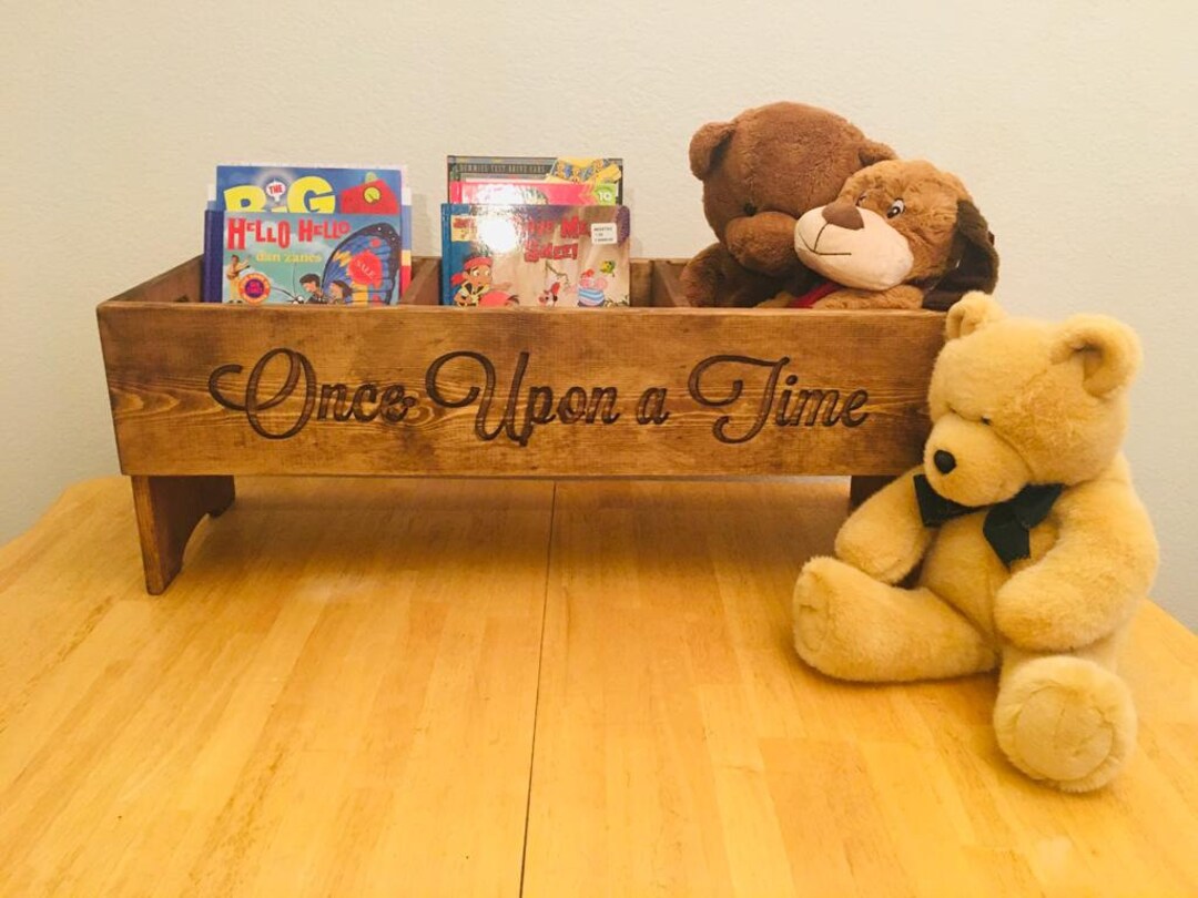 Custom Made Engraved Children's Nursery Book Bin Toy Box Personalized