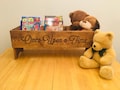 Custom Made Engraved Children's Nursery Book Bin Toy Box - Personalized - 12 stain colors