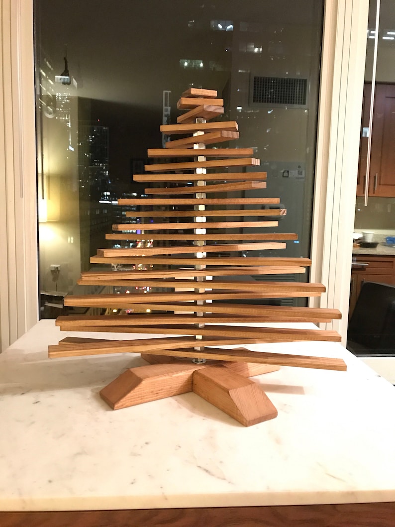 Adjustable Solid Wood Christmas Tree Etsy