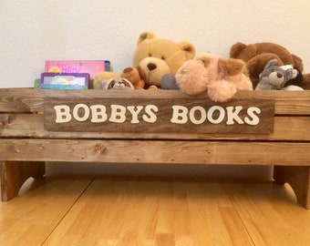 Crate Style Children's Book Bin / Toy Box - Personalized!
