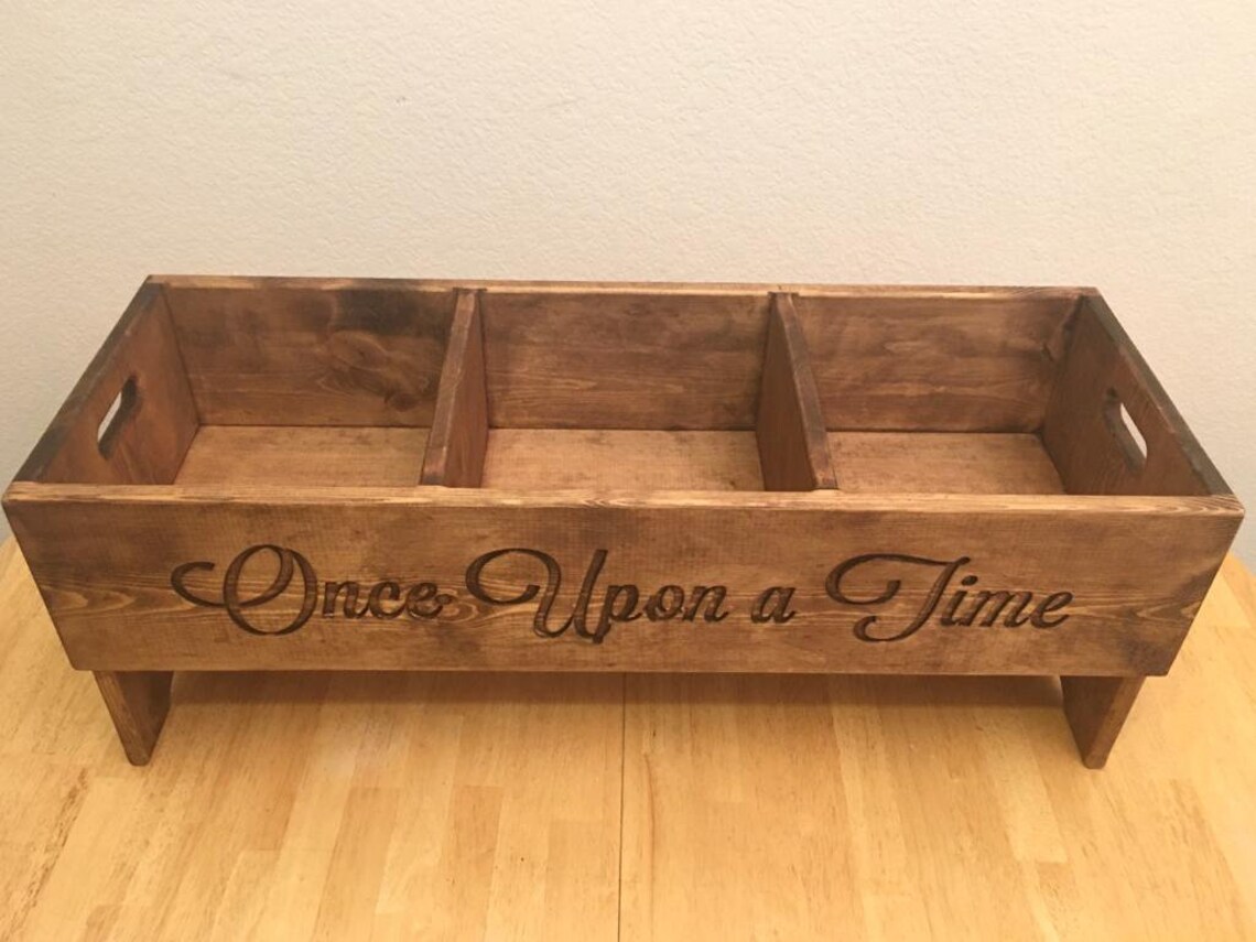 Custom Made Engraved Children's Nursery Book Bin Toy Box Etsy