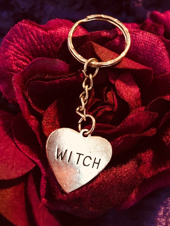 Witch Keyring Witchy keychain Witchcraft accessory Gothic Etsy