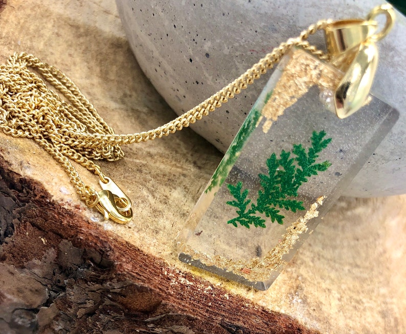 Golden Gilded Nature Pendant on chain