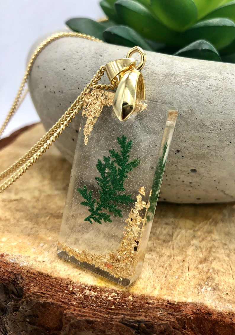 Golden Gilded Nature Pendant on chain