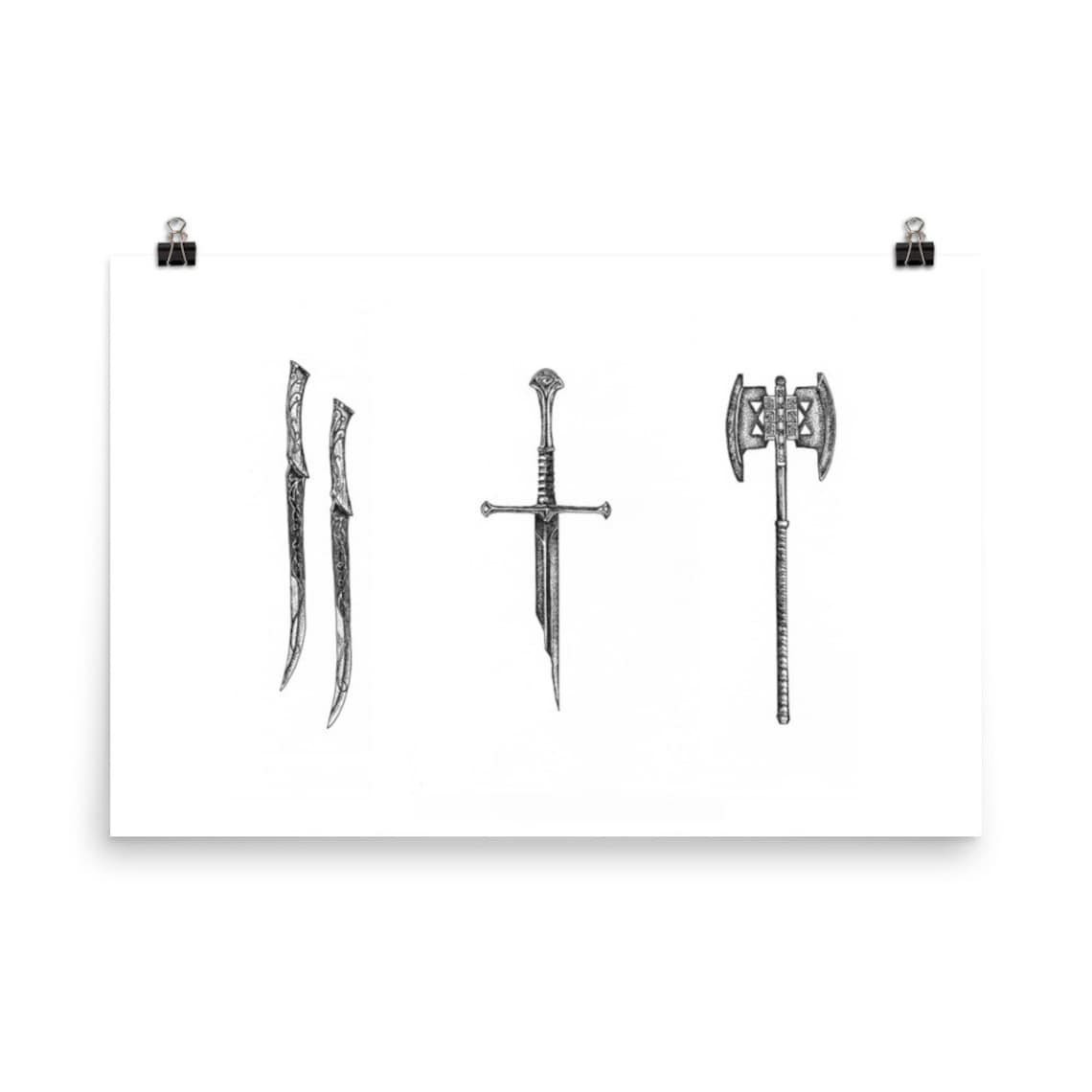 Lord of the Rings Wall Art Shards of Narsil Print Three Etsy