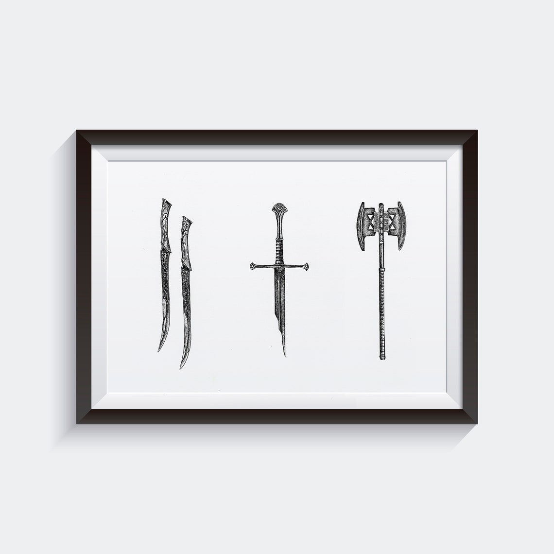 Lord of the Rings Wall Art Shards of Narsil Print Three Etsy