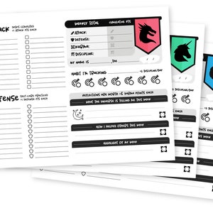 RPG Digital Character Sheet Planner, ADHD Planner, Adhd Daily & Weekly Plan, Digital Planner Sheets, Adhd Level Up, Gamification, Printable