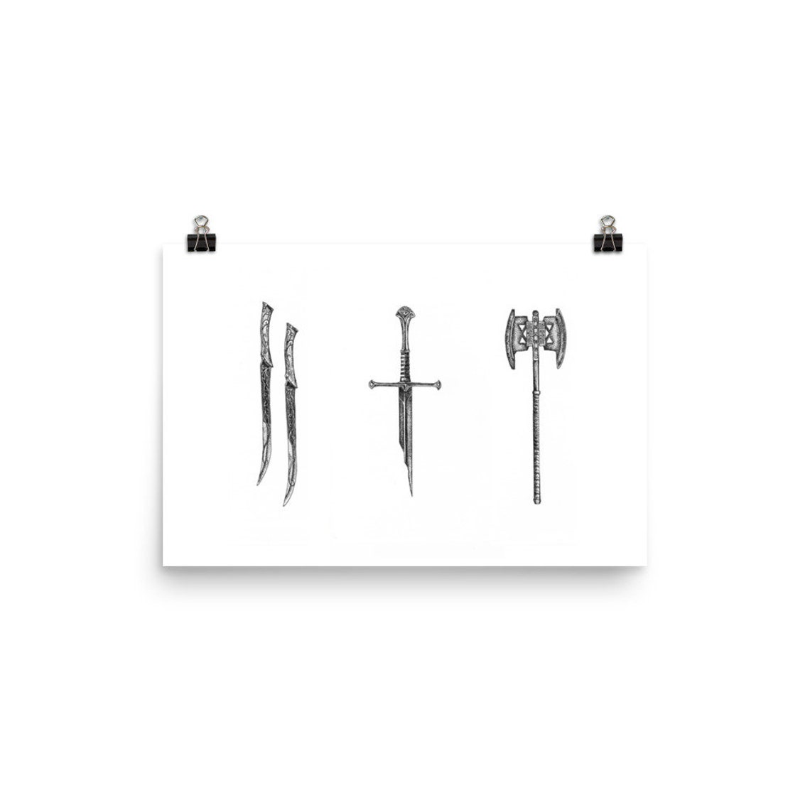 Lord of the Rings Wall Art Shards of Narsil Print Three Etsy